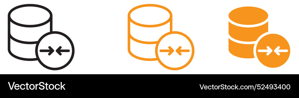 Compressed shrink database icon for technology vector image