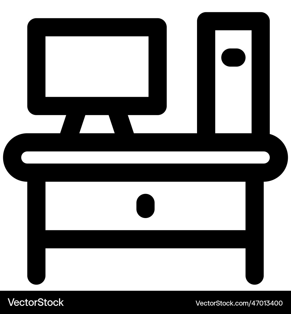 Computer table setup for workplace vector image