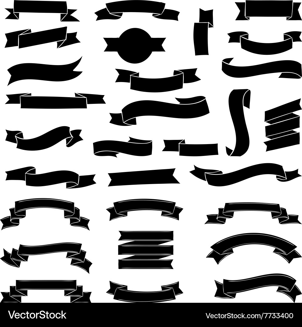Decorative Ribbon Set – Royalty-Free Vector | VectorStock