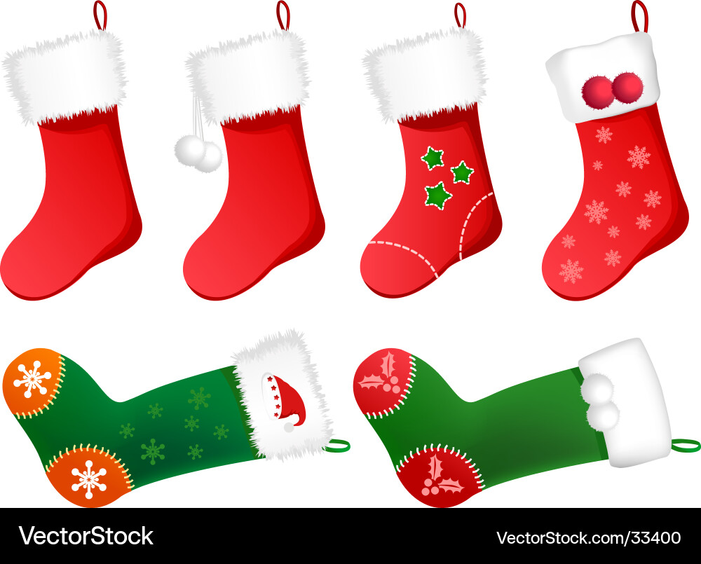 Festive Christmas Stockings Vector Image