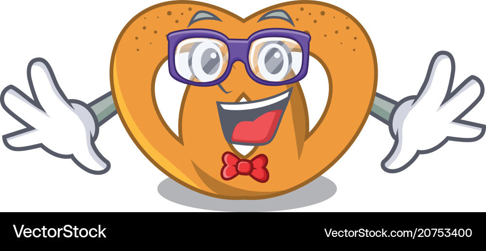 Geek Pretzel Character Vector Image