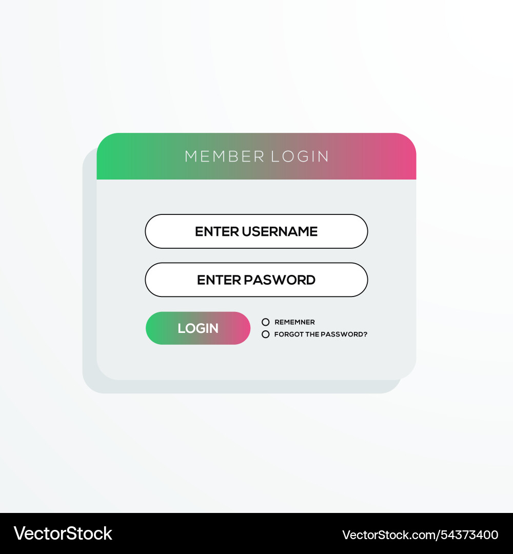 Login ui design template Login ui design template Vector Image