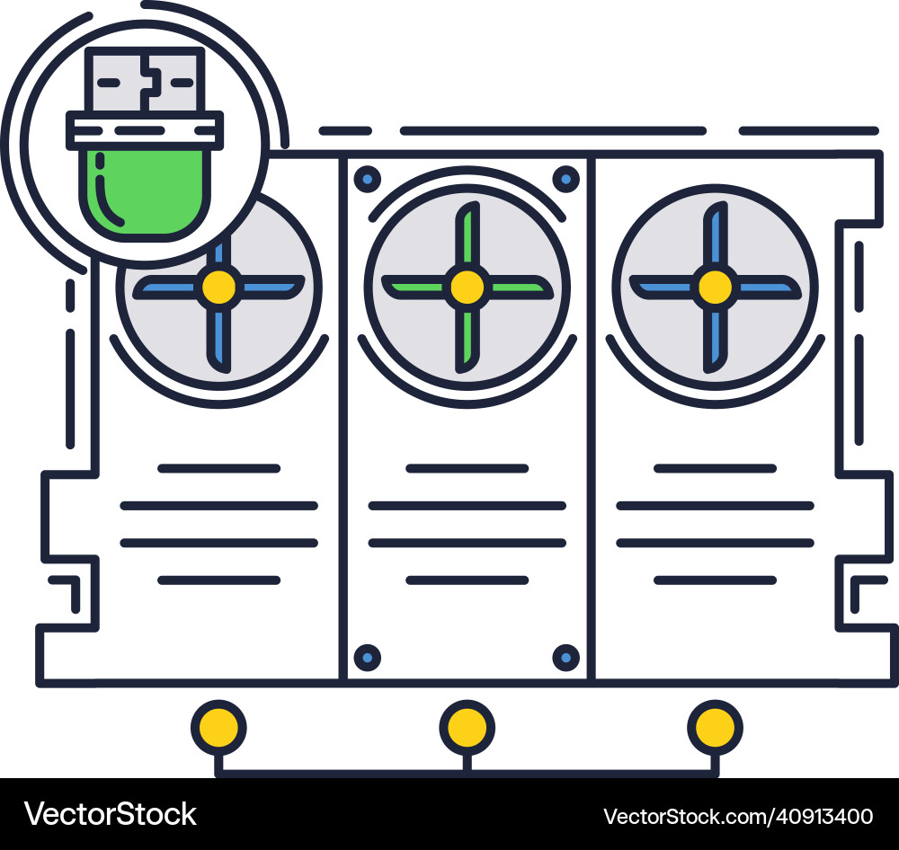 Pc video adapter icon computer hardware vector image