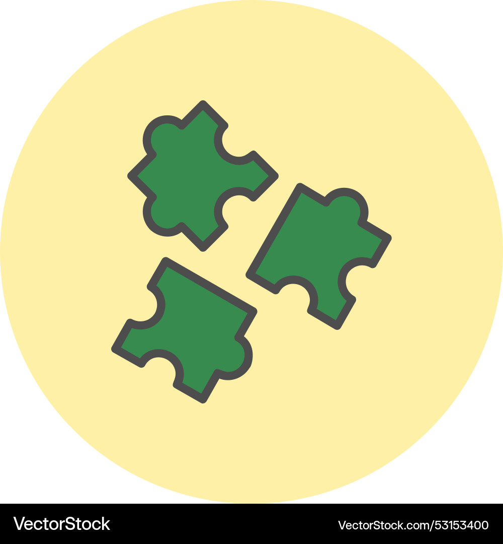 Puzzle line filled circle icon Vector Image