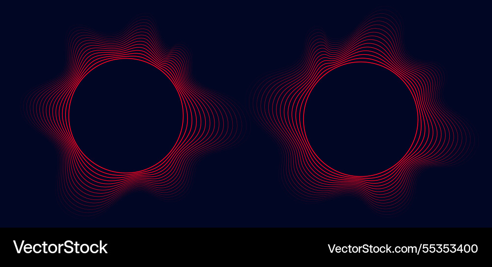 Round sound wave frames circular lines pattern Round sound wave frames circular lines pattern vector image