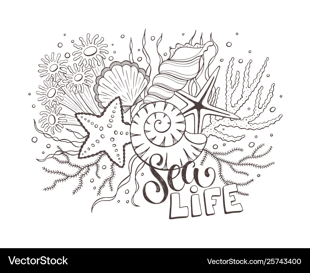 Sea life composition Sea life composition vector image