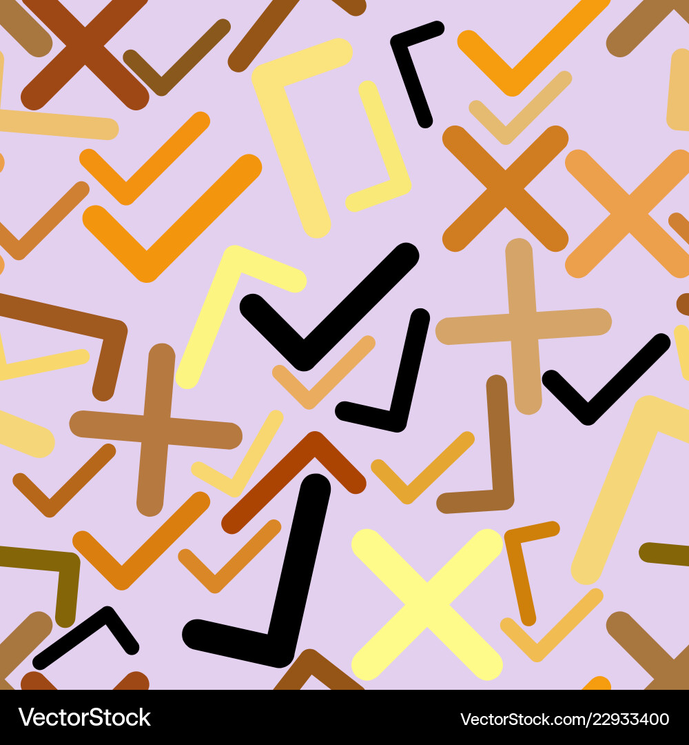Seamless abstract background with tick or cross vector image