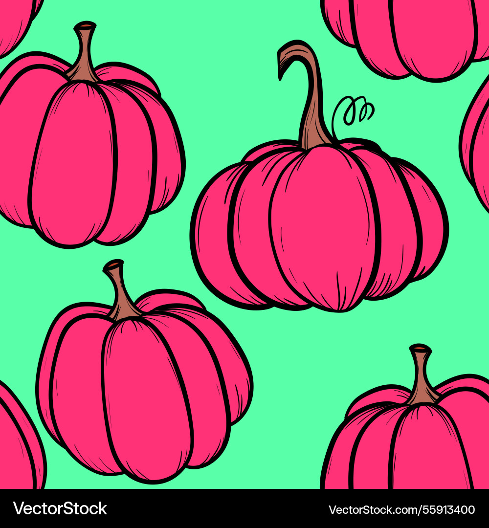 Seamless pattern with pumpkins on color background Seamless pattern with pumpkins on color background vector image