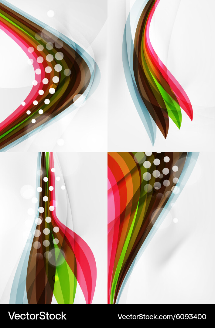 Set abstract backgrounds curve wave lines Vector Image