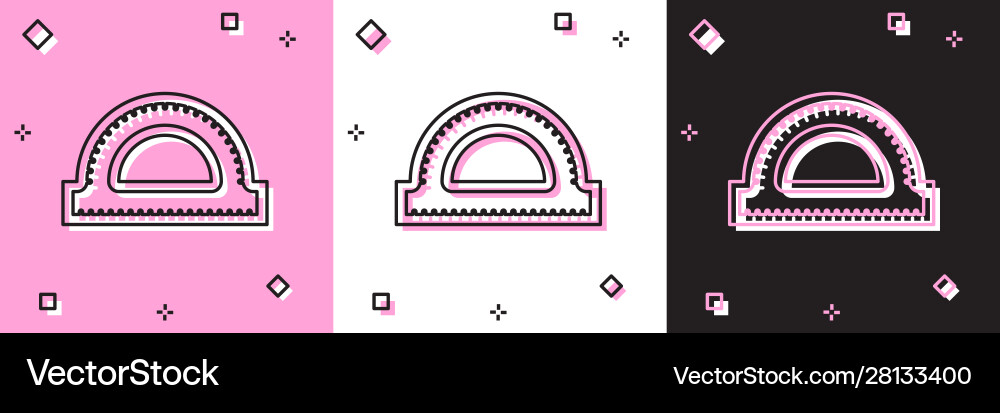 Set protractor grid for measuring degrees icon Set protractor grid for measuring degrees icon vector image