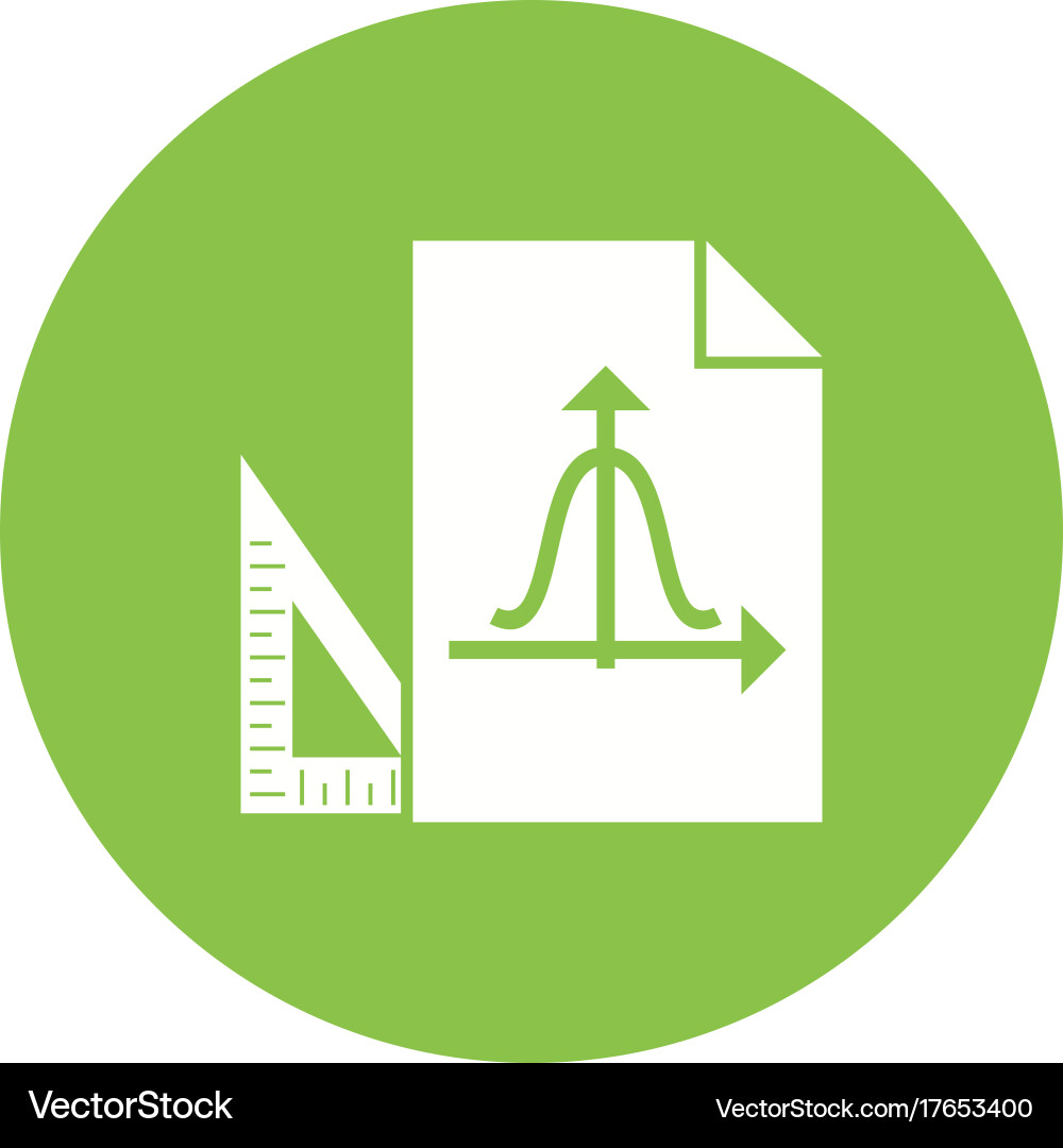 Set square and graph vector image