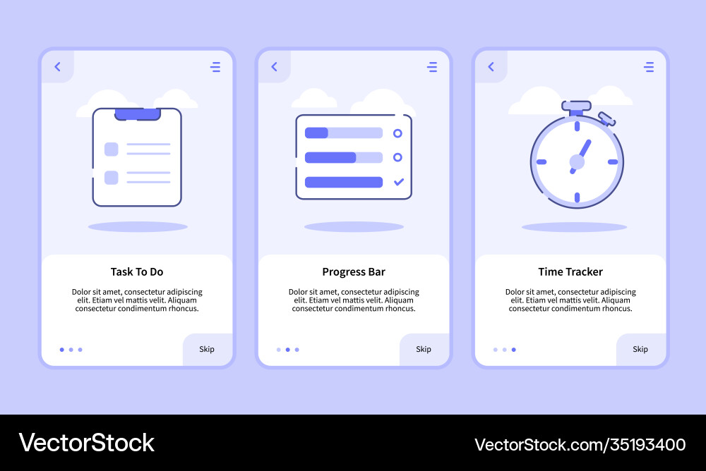 Task Tracker Progress Bar - Mobile UI vector image