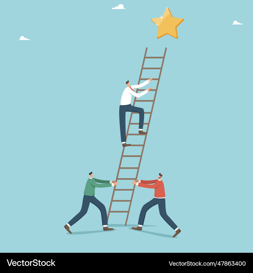 Teamwork for highest result Teamwork for highest result vector image