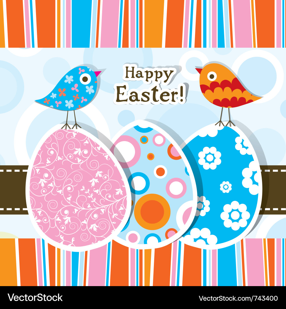 Template egg greeting card vector image