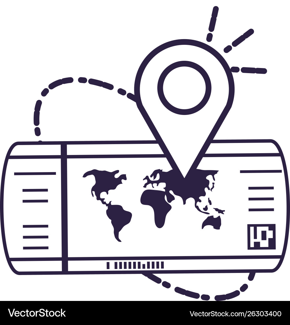 Ticket flight document with pin location Ticket flight document with pin location vector image