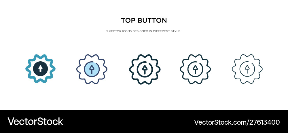 Top button icon in different style two colored Top button icon in different style two colored Vector Image