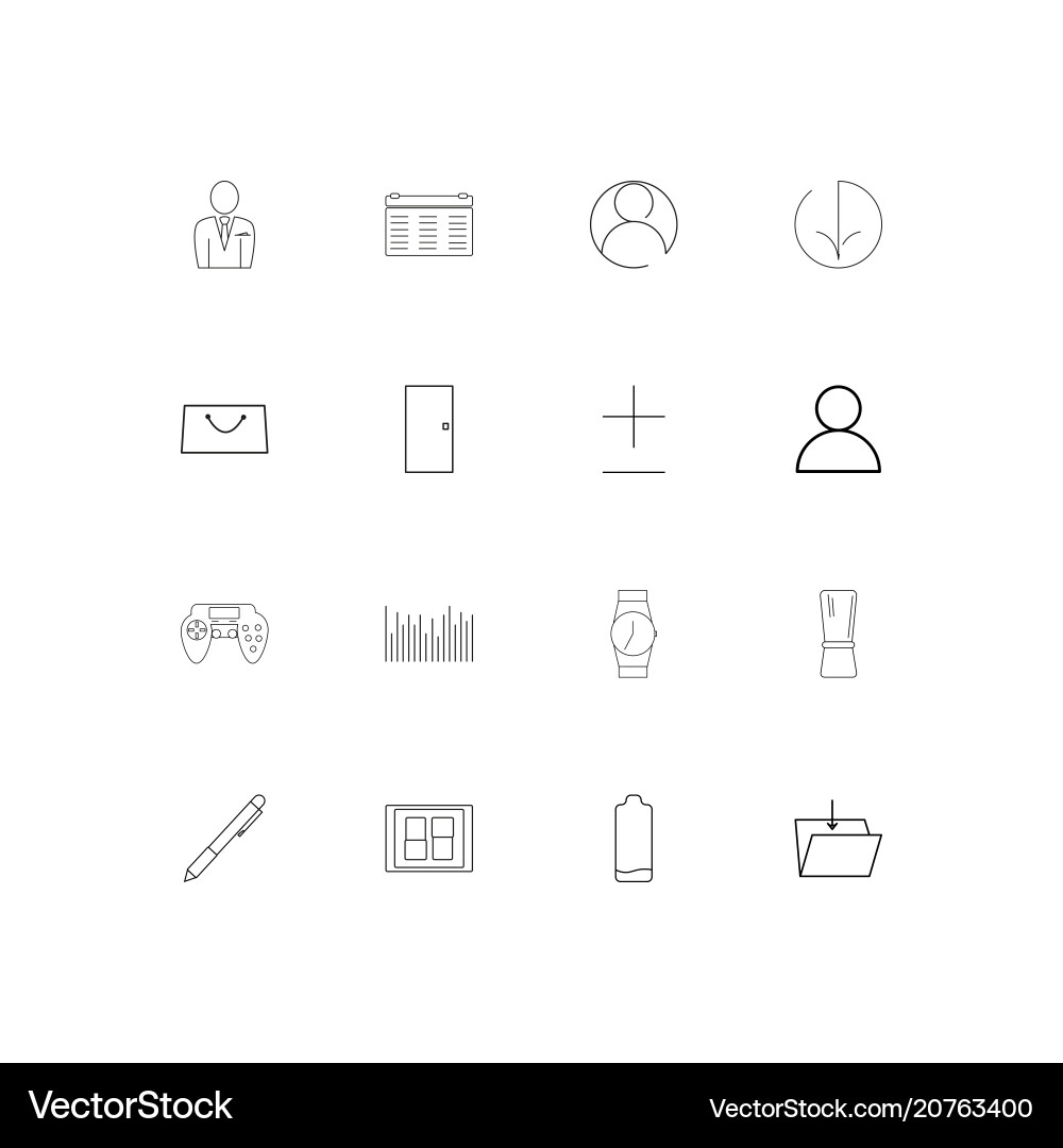 User interface linear thin icons set outlined vector image