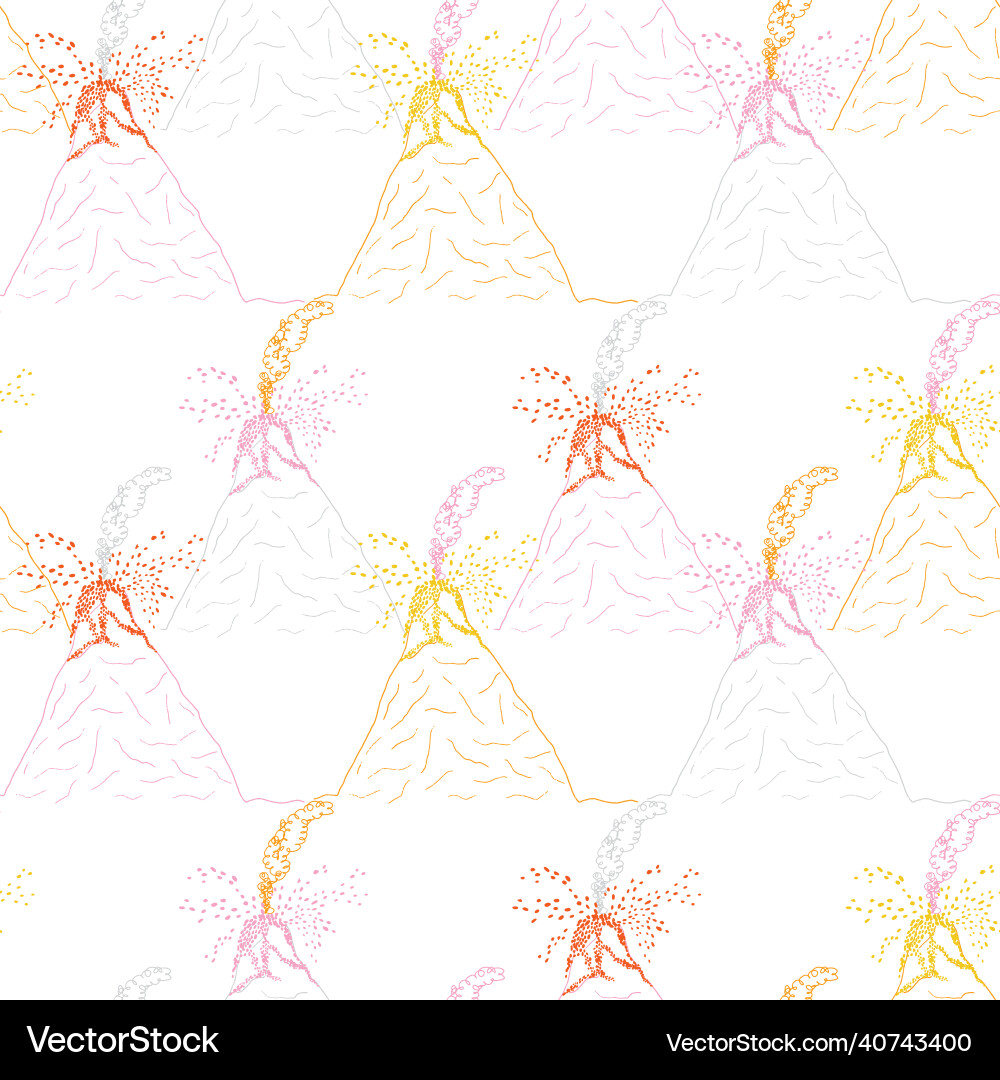 Volcano pattern repeat colorful background print vector image