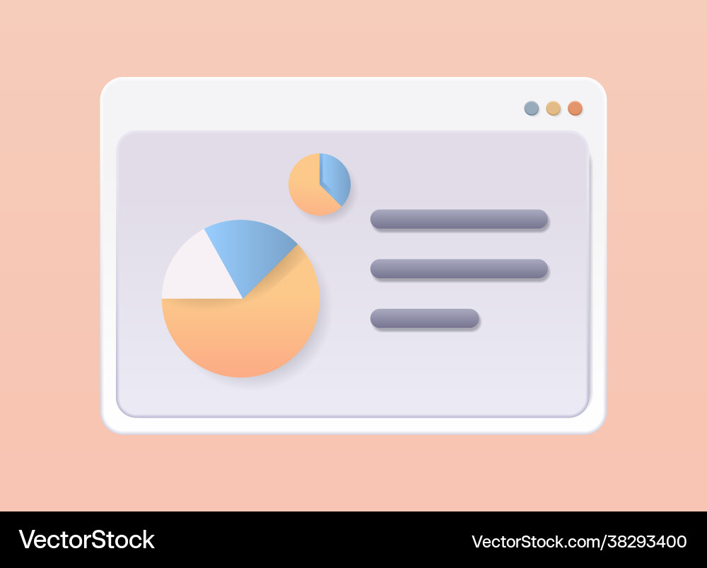 Web browser window with statistical data financial Web browser window with statistical data financial Vector Image