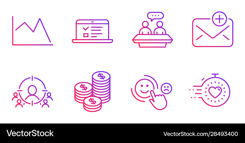 Web lectures customer satisfaction and line chart Web lectures customer satisfaction and line chart vector image
