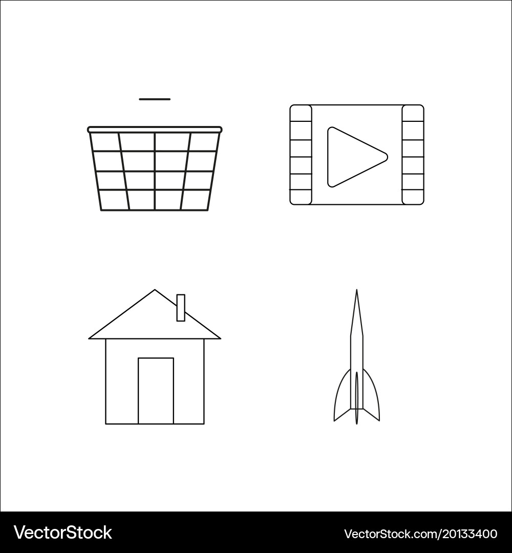 Web simple linear icon setsimple outline icons Vector Image