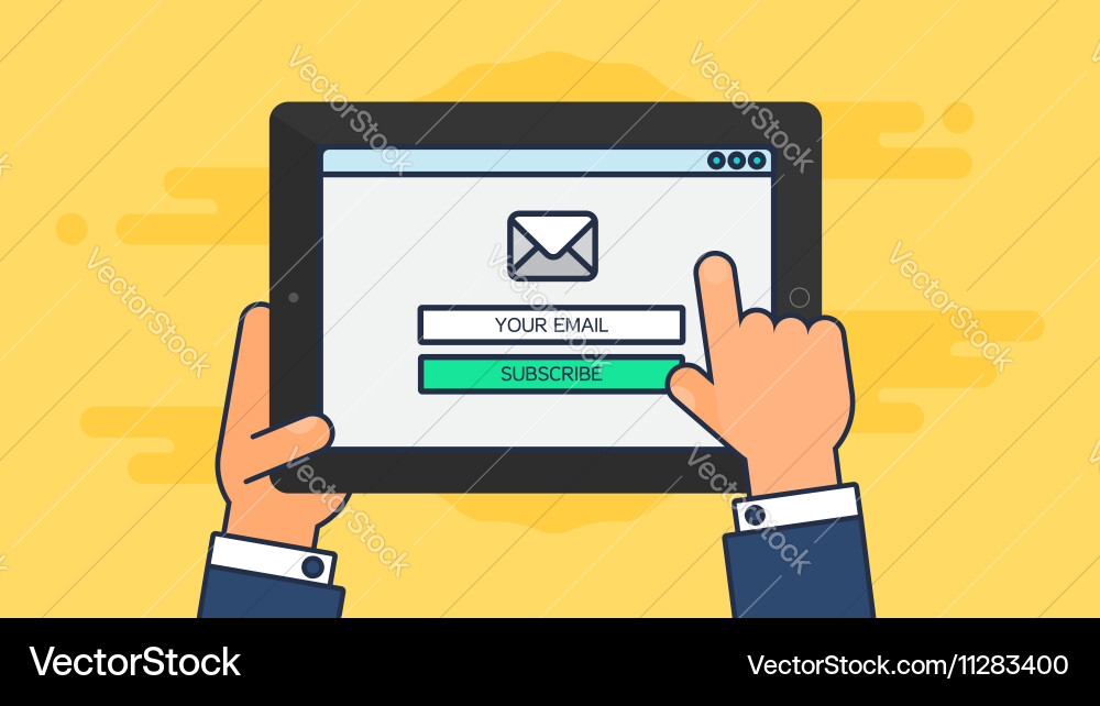 Web template of tablet email form vector image