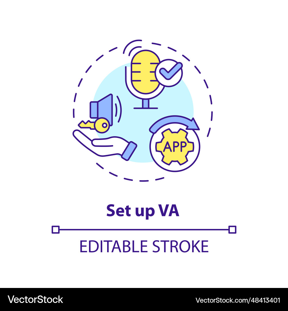 2d customizable set up va line icon concept 2d customizable set up va line icon concept vector image