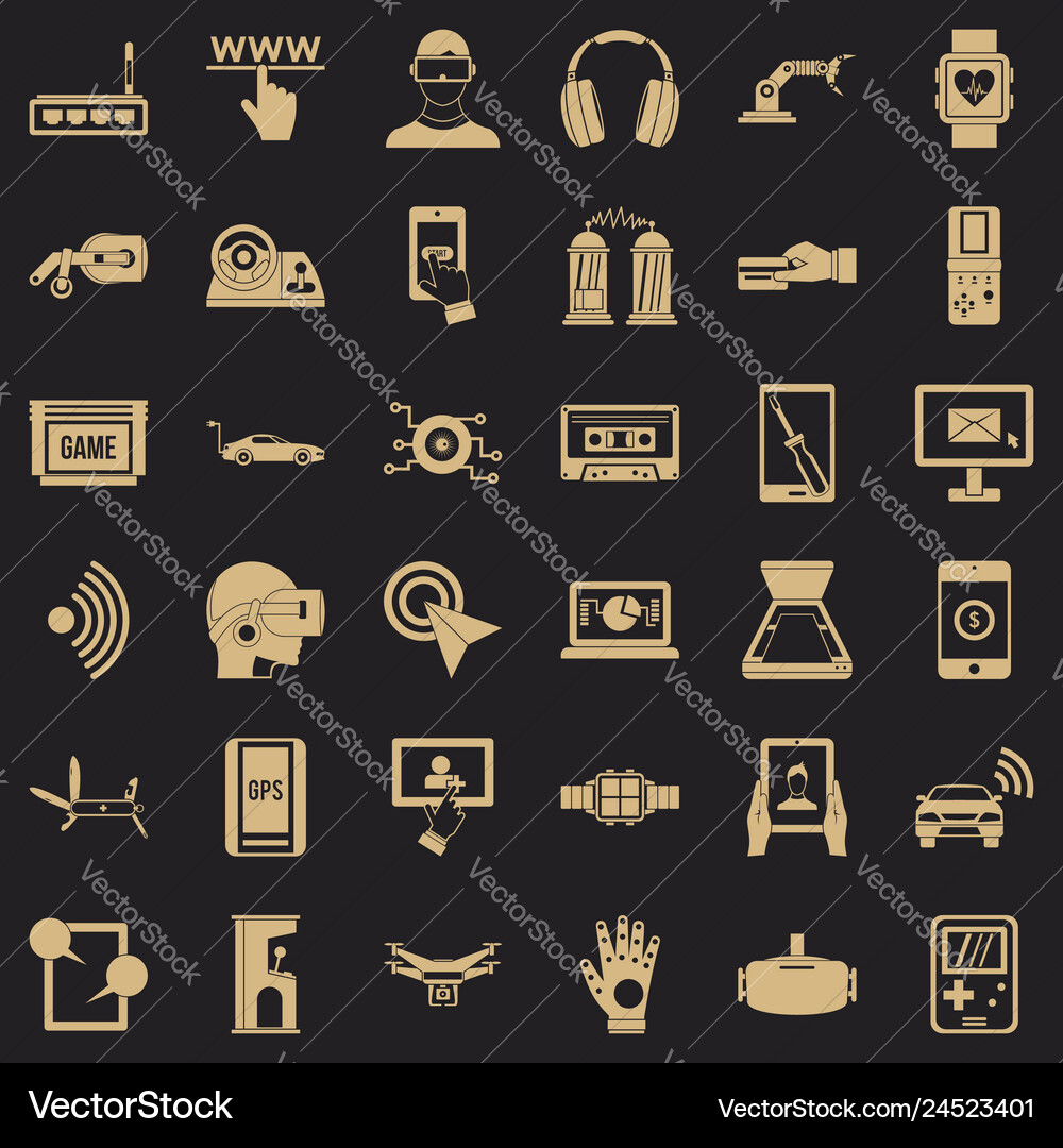 Adjustment icons set simple style vector image