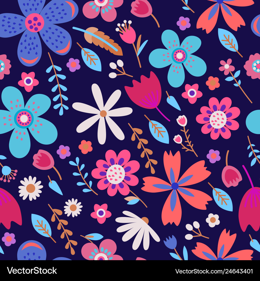 Amazing floral seamless pattern of flowers Amazing floral seamless pattern of flowers vector image