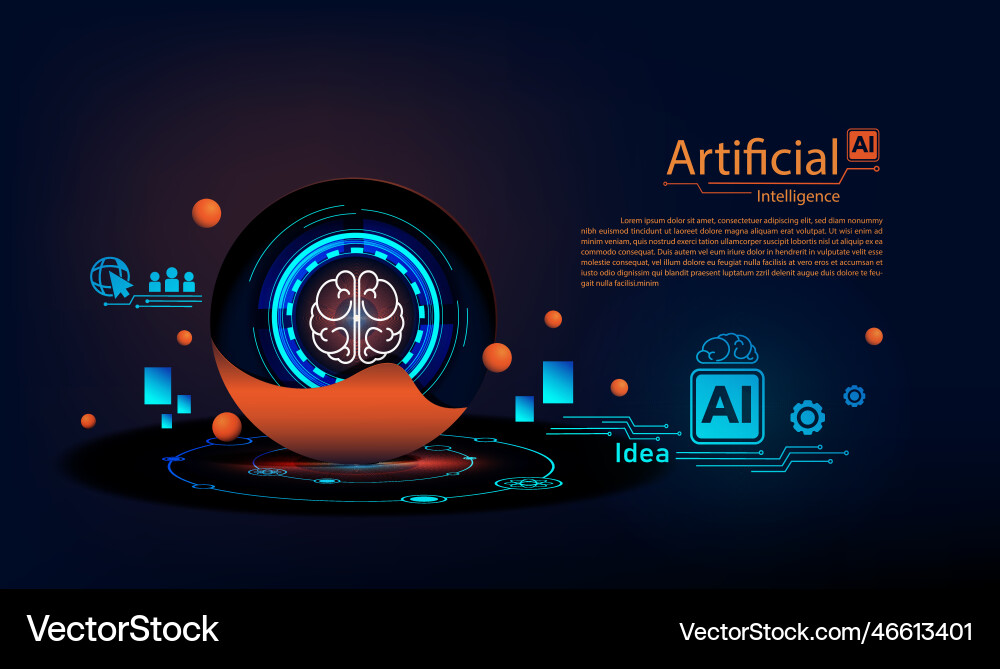 Artificial intelligence and data science icon Artificial intelligence and data science icon vector image