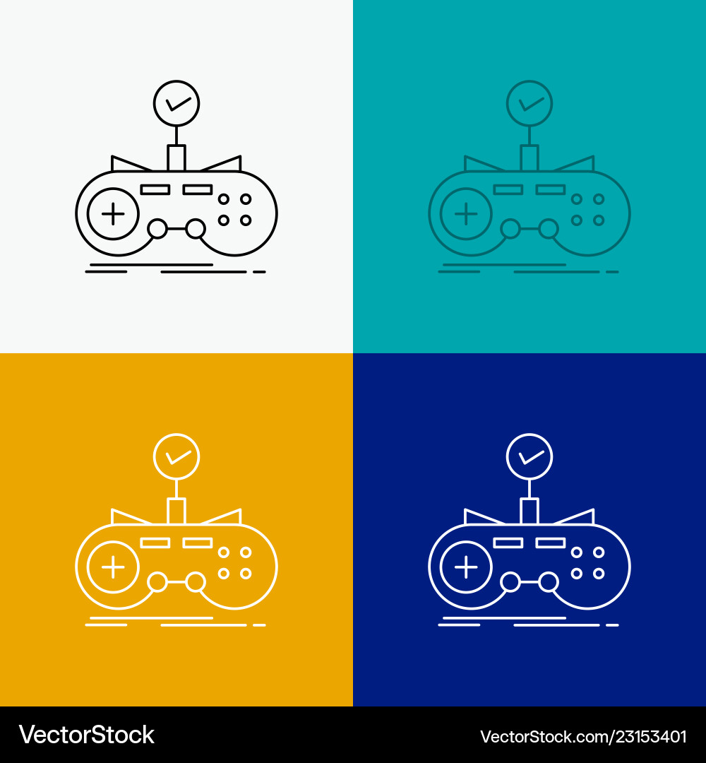 Check controller game gamepad gaming icon over vector image