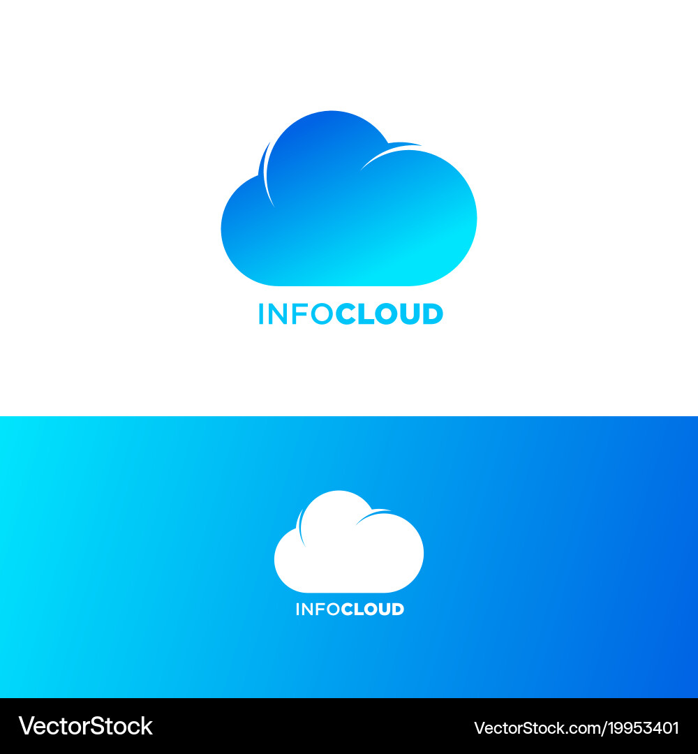 Cloud computing logo communication emblems Vector Image