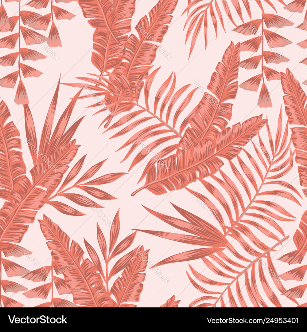 Coral Leaf Seamless Pattern Vector Image