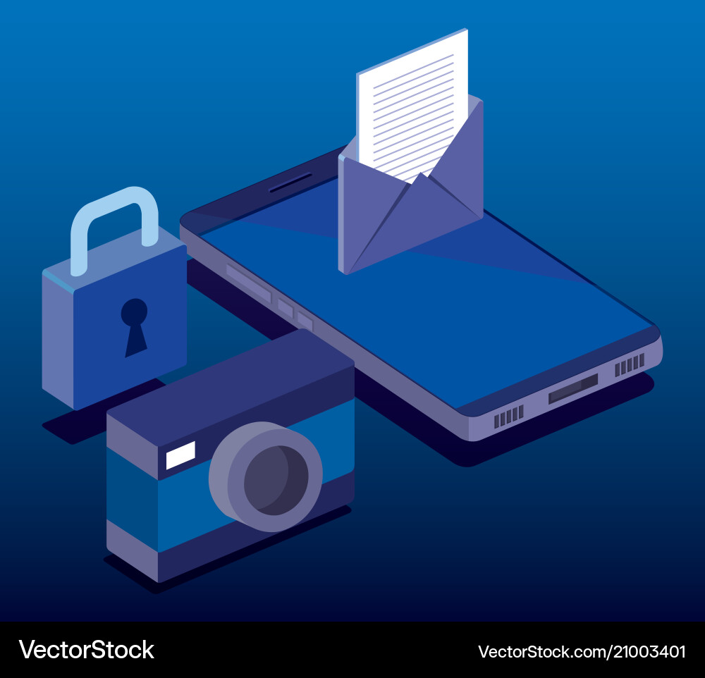 Cyber security isometrics icons Cyber security isometrics icons vector image