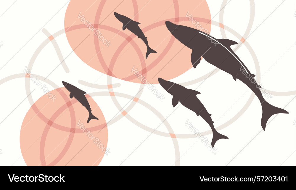 Dynamic dolphins leaping in abstract ocean waves vector image