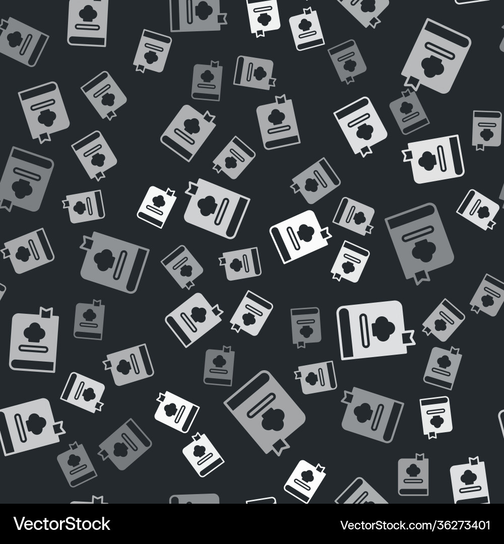 Grey cookbook icon isolated seamless pattern vector image