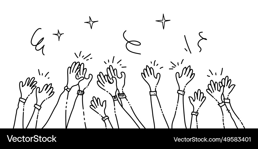 Hand gezogen von Händen klopfen Ovation applause Hand gezogen von Händen klopfen Ovation applause vektorbild