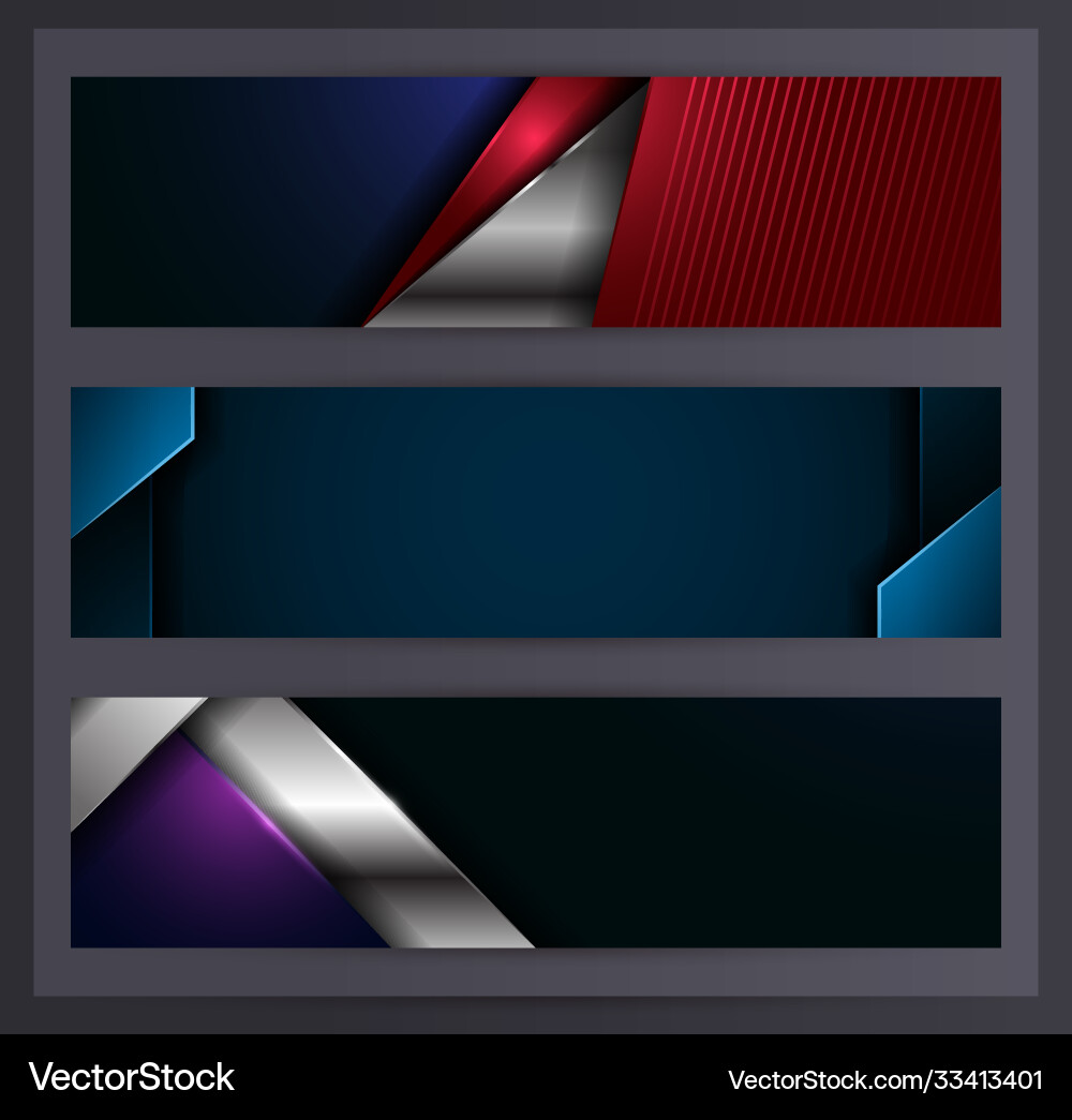 Horizontal banner set collection with various Vector Image