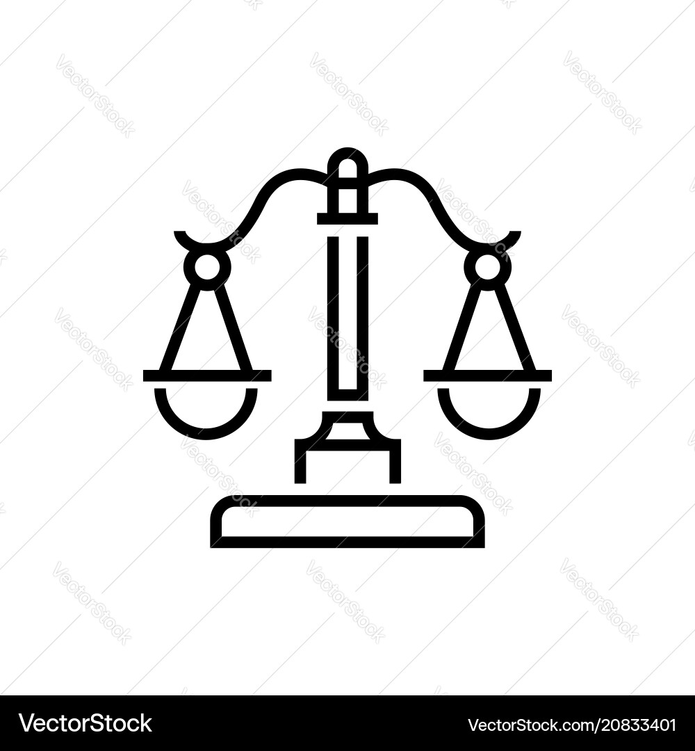 Justizwaagen - Liniendesign einzelne isolierte Ikone Justizwaagen - Liniendesign einzelne isolierte Ikone vektorbild
