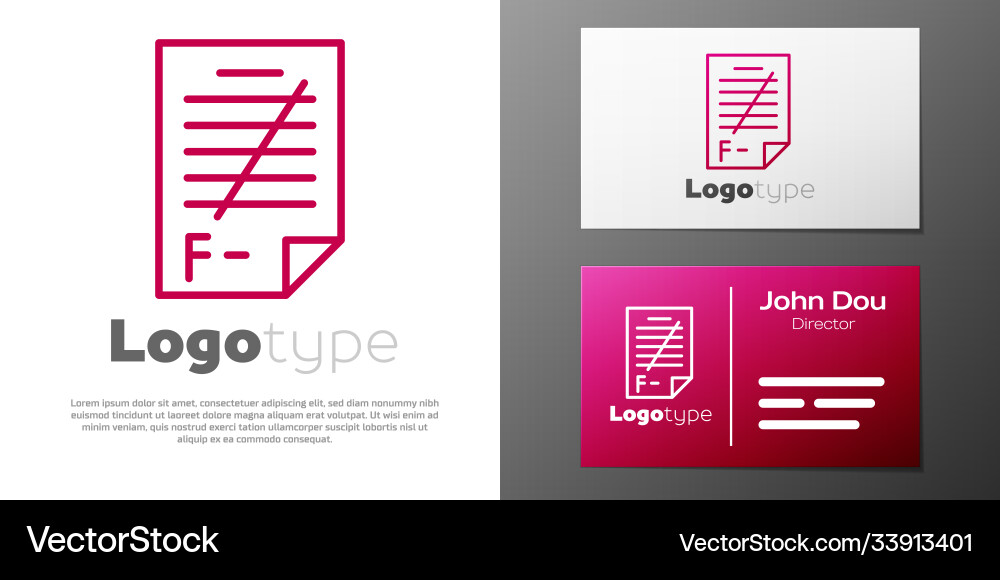 Logotype line exam paper with incorrect answers Logotype line exam paper with incorrect answers vector image