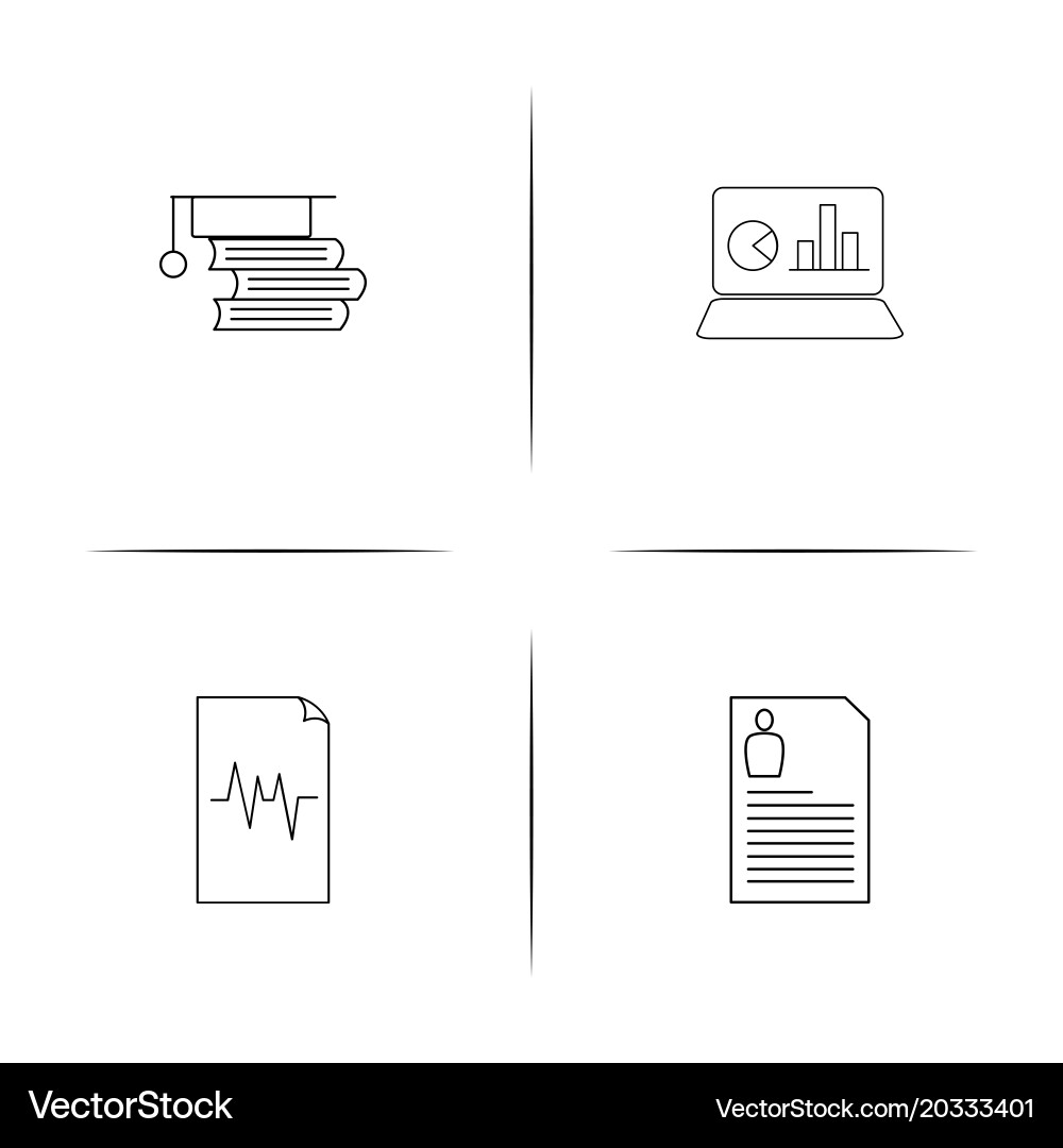 Office simple linear icon setsimple outline icons Vector Image