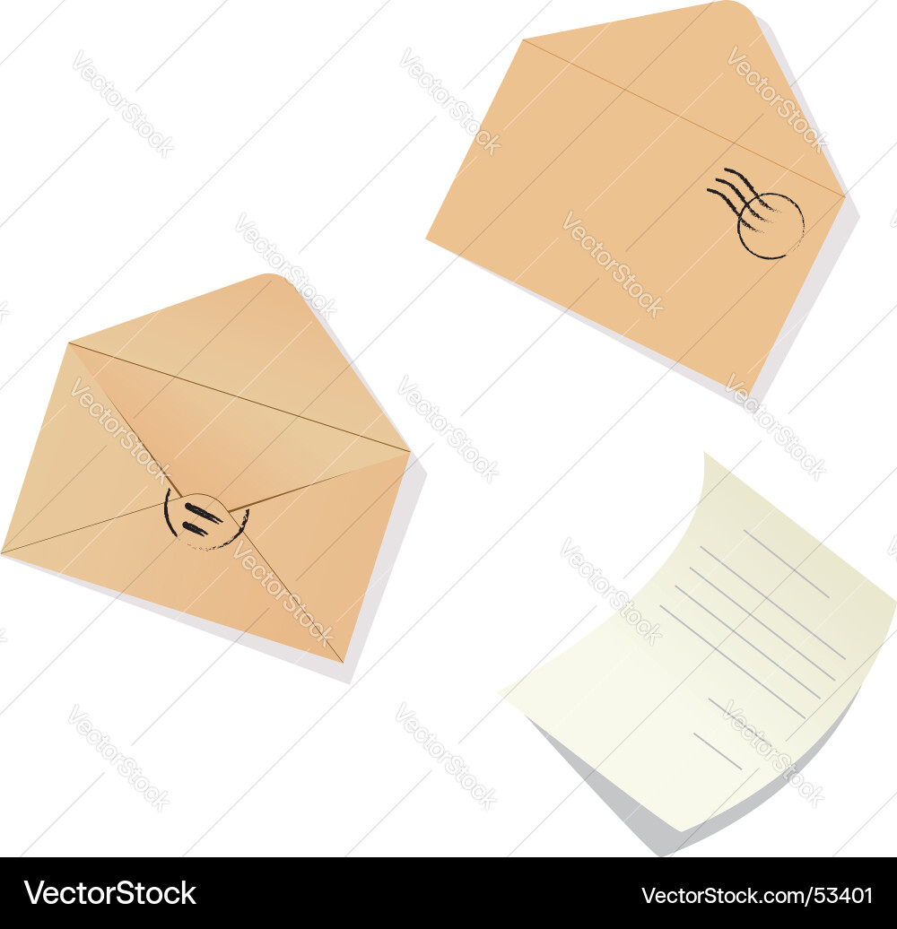 Paper Letters and Envelopes Vector Image