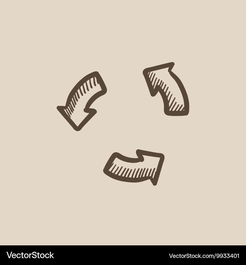 Replay button sketch icon Vector Image
