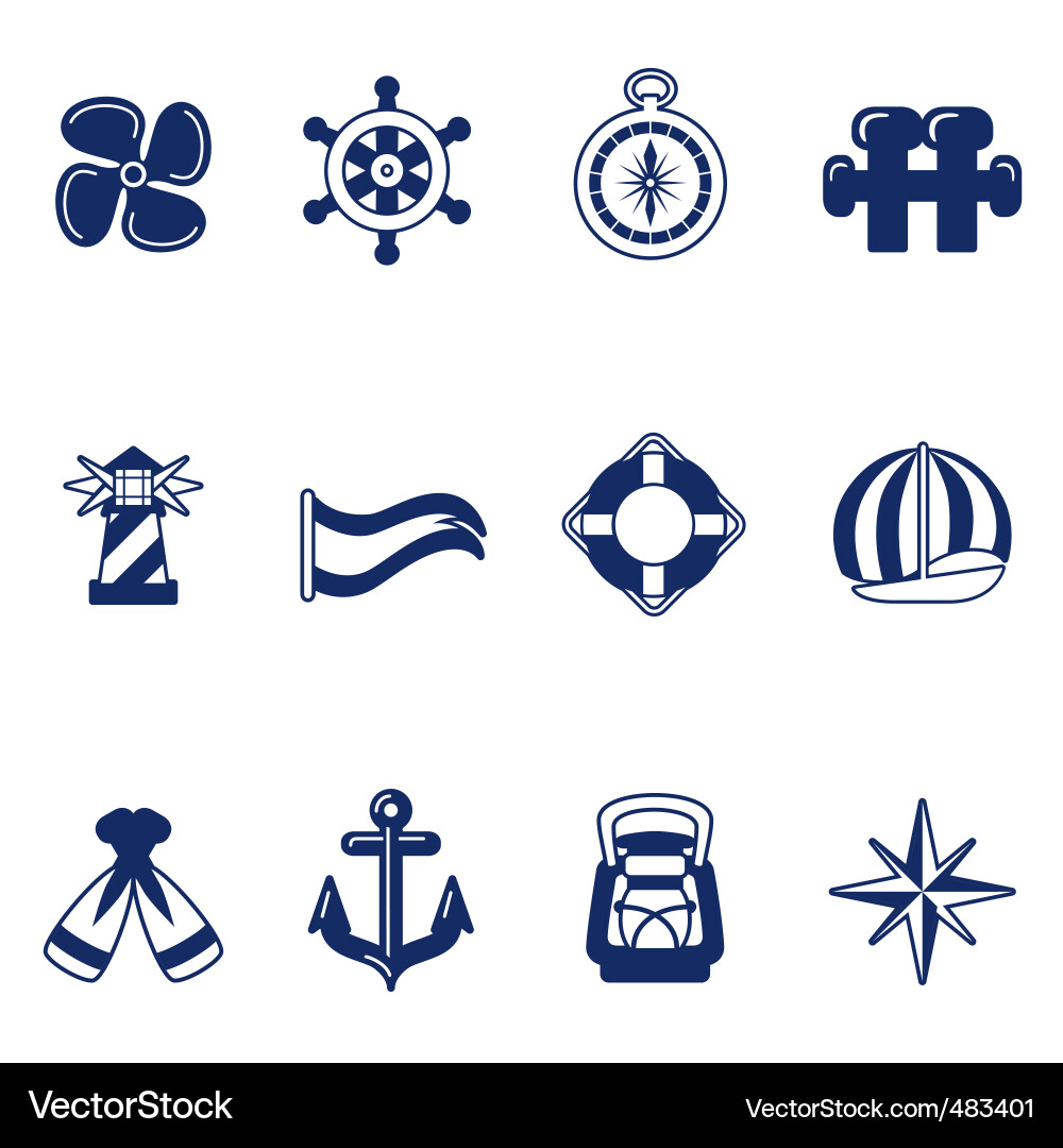 Sailing Icon Set Vector Image