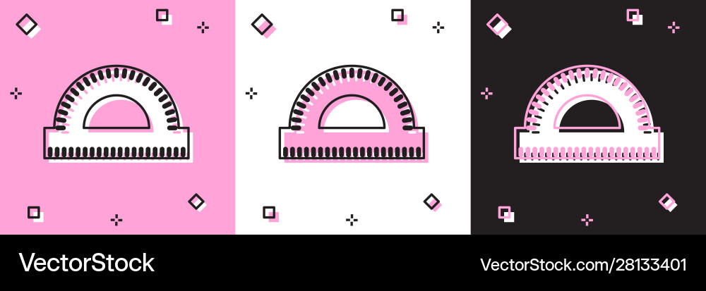 Set protractor grid for measuring degrees icon Set protractor grid for measuring degrees icon vector image
