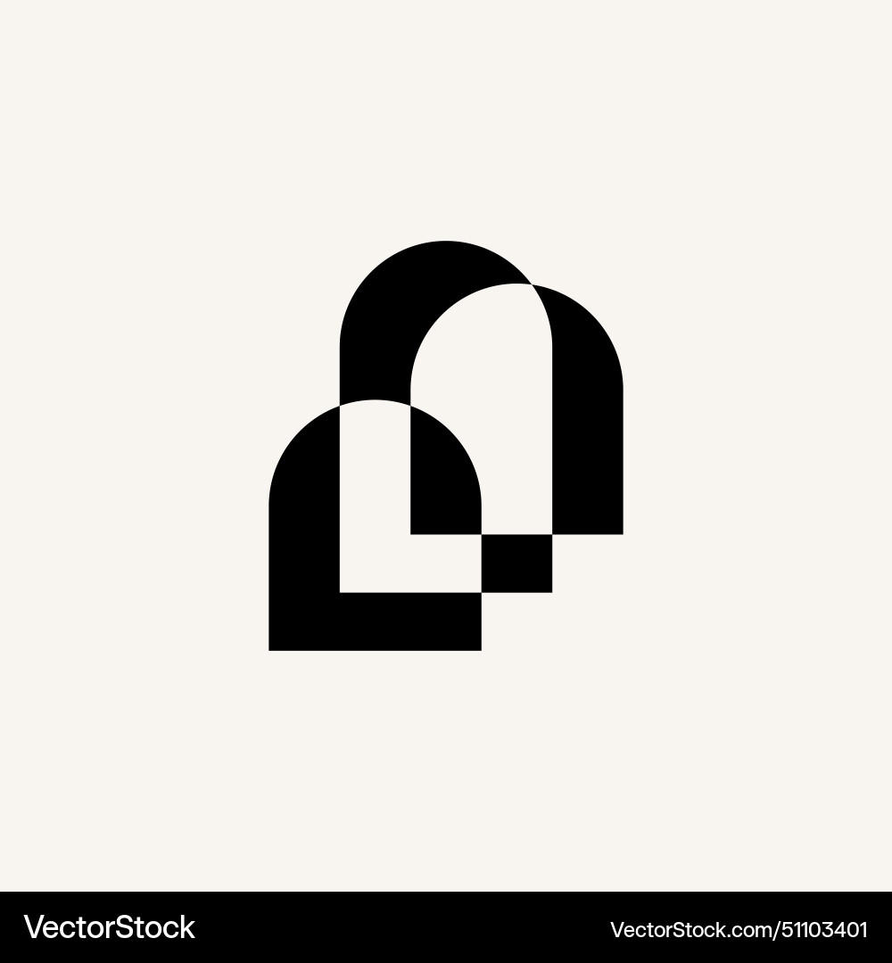 Shape niche door window logo icon Royalty Free Vector Image