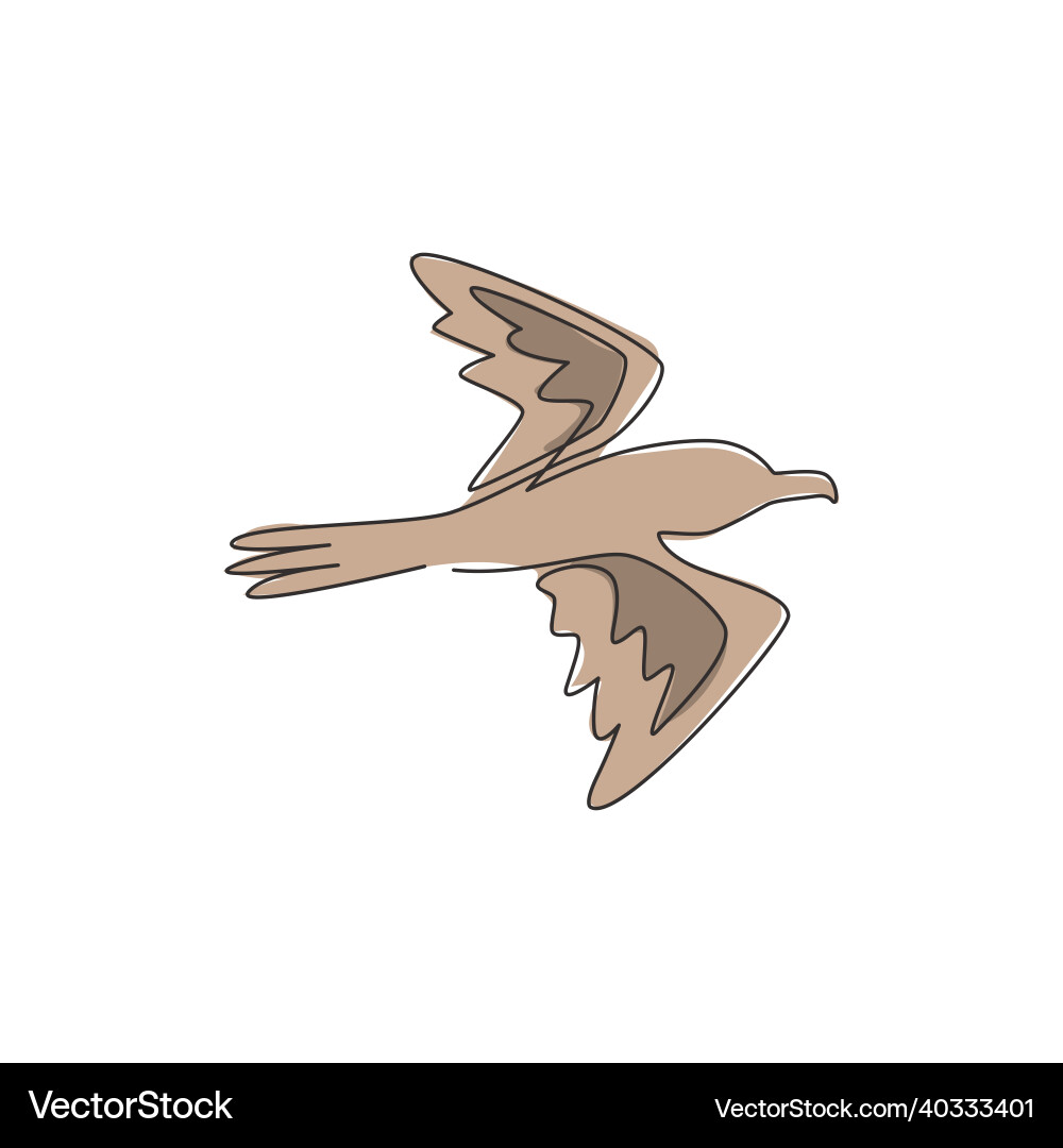 Single continuous line drawing of cute albatross Single continuous line drawing of cute albatross Vector Image