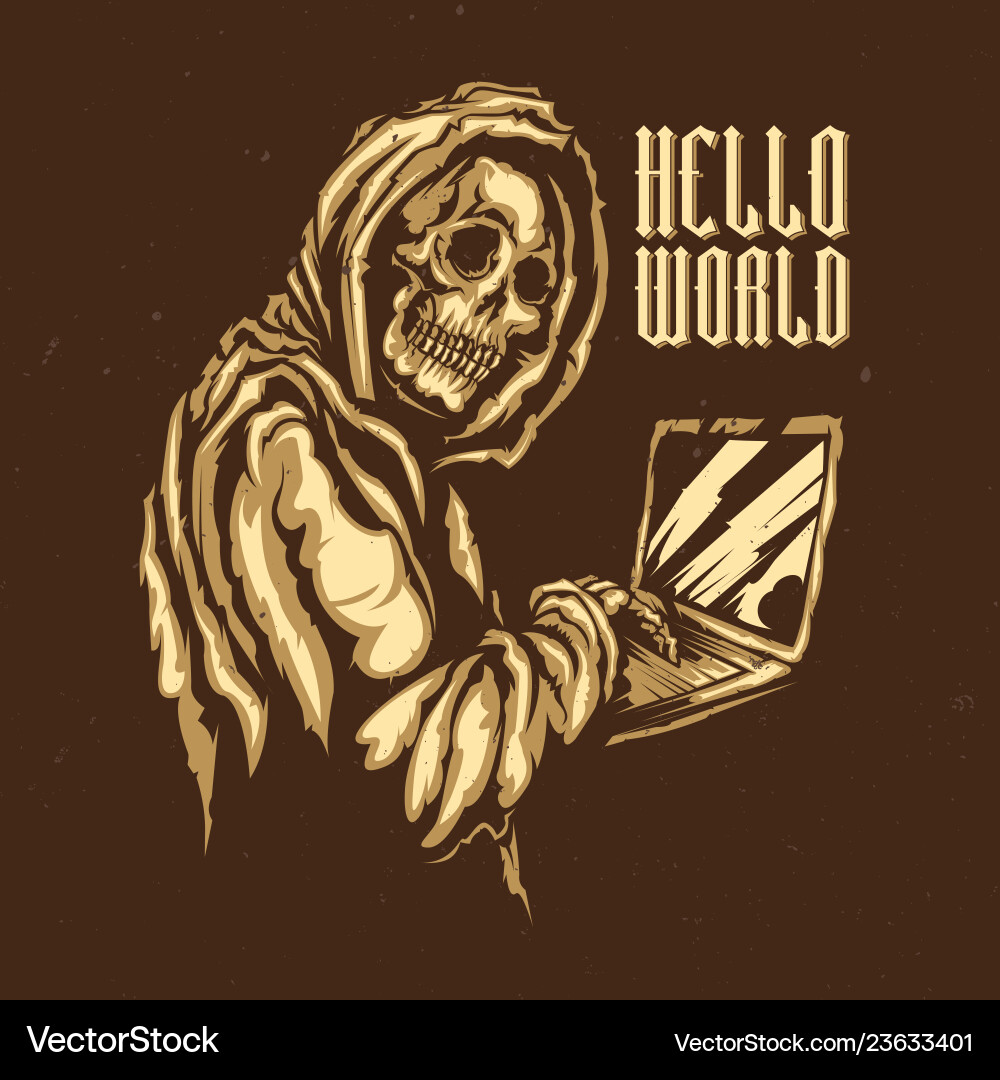Skeleton Hacker Concept vector image