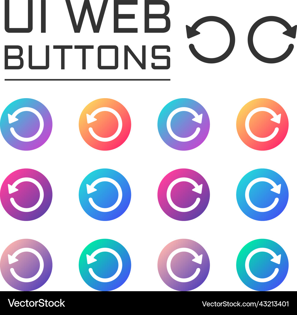 Undo redo arrows ui web button Undo redo arrows ui web button Vector Image
