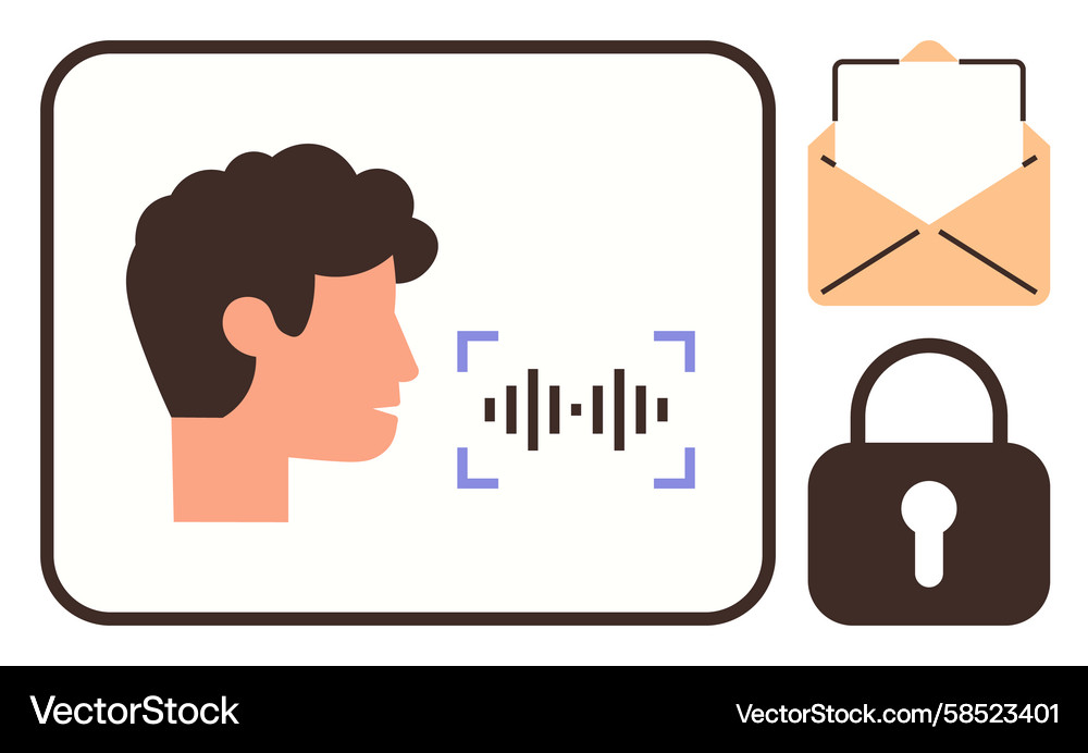 Voice Recognition & Security Vector Image